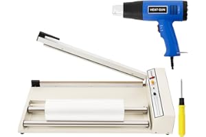 CUBELLIN 24" Shrink Wrap Machine 530W Shrink Wrap Sealer Shrink Wrap Sealing Machine with Heat Gun Temperature Control Shrink Wrap Heat Sealer for PP, PE, PVC, and POF Film