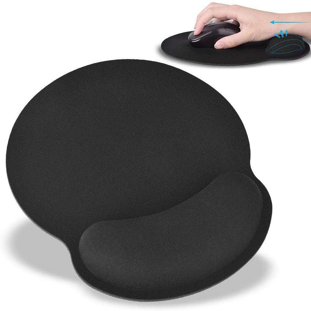 Gaming Mouse Pad,Foam Mat with Wrist Rest Support for Laptop Desktop Office Gaming Computer Pain Relief Non-Slip Design Rubber Base Black (Wrist Rests)