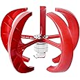 Wind Turbine Generator Kit, 600W 12V Vertical Wind Turbine Electricity Set,5 Blade Horizontal Wind Power Generator Kit for Home, Boat, Marine, Monitoring, Street Lighting