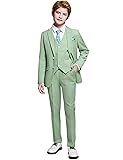 Marvelous World Boys Suits Light Avocado Slim Fit