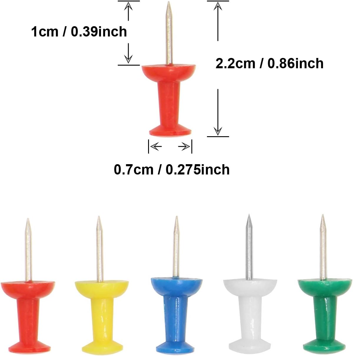 Push Point Pin OKVGO 150 Pieces Push Pin with Plastic Heads and Steel Points Thumb ...