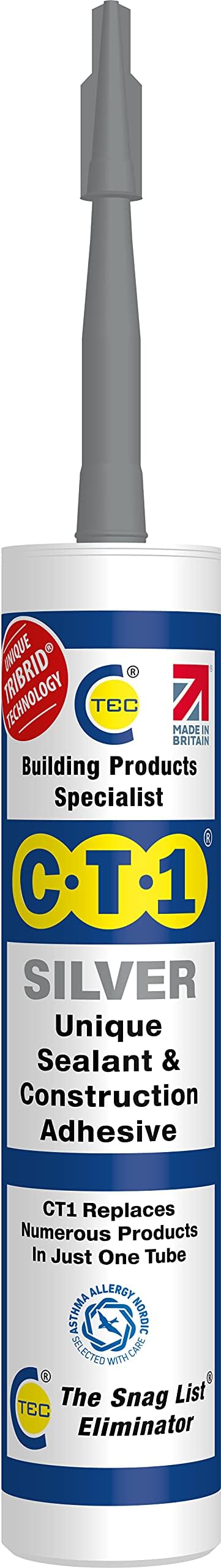 CT1 CT1SILVER Silver TRIBRID Universal Sealant & Adhesive 290ml