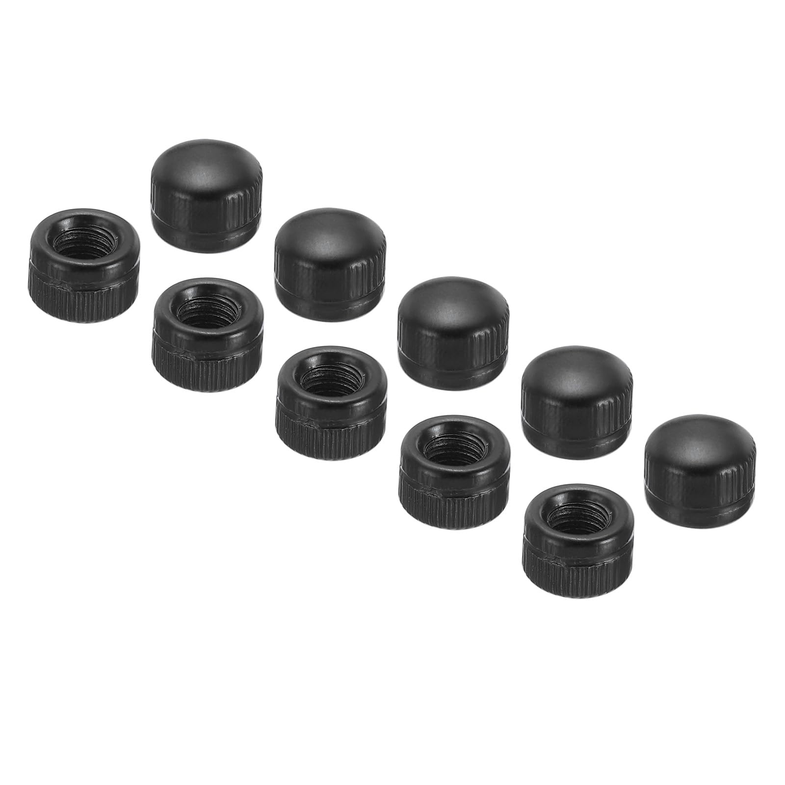 PATIKIL M6x9x11 Cap Nut, 50 Pcs Acorn Nut Screw Knob Cap Insert Bolt Cover Female Thread Knurled Decorative Hardware Fittings Light Fixtures, Black