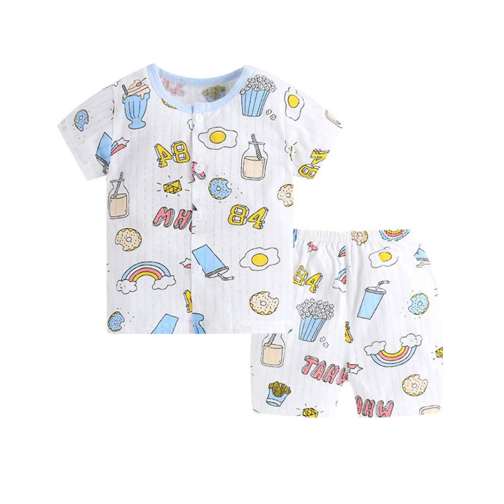 Vetements De Nuit Et Peignoirs Ensembles De Pyjama Miyanuby Ensembles De Pyjama Bebe Garcon Fille Ete Coton Manches Courtes Impression De Bande Dessinee T Shirt Tops Shorts 2 Pieces Sleepwear Nighty Vetements De Nuit De