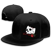 Skull Finger Flat Bill Hats for Men Black Mens Snapback Hat Baseball Cap Fitted Hat Rock N Roll Skeleton Hand Snap Backpack