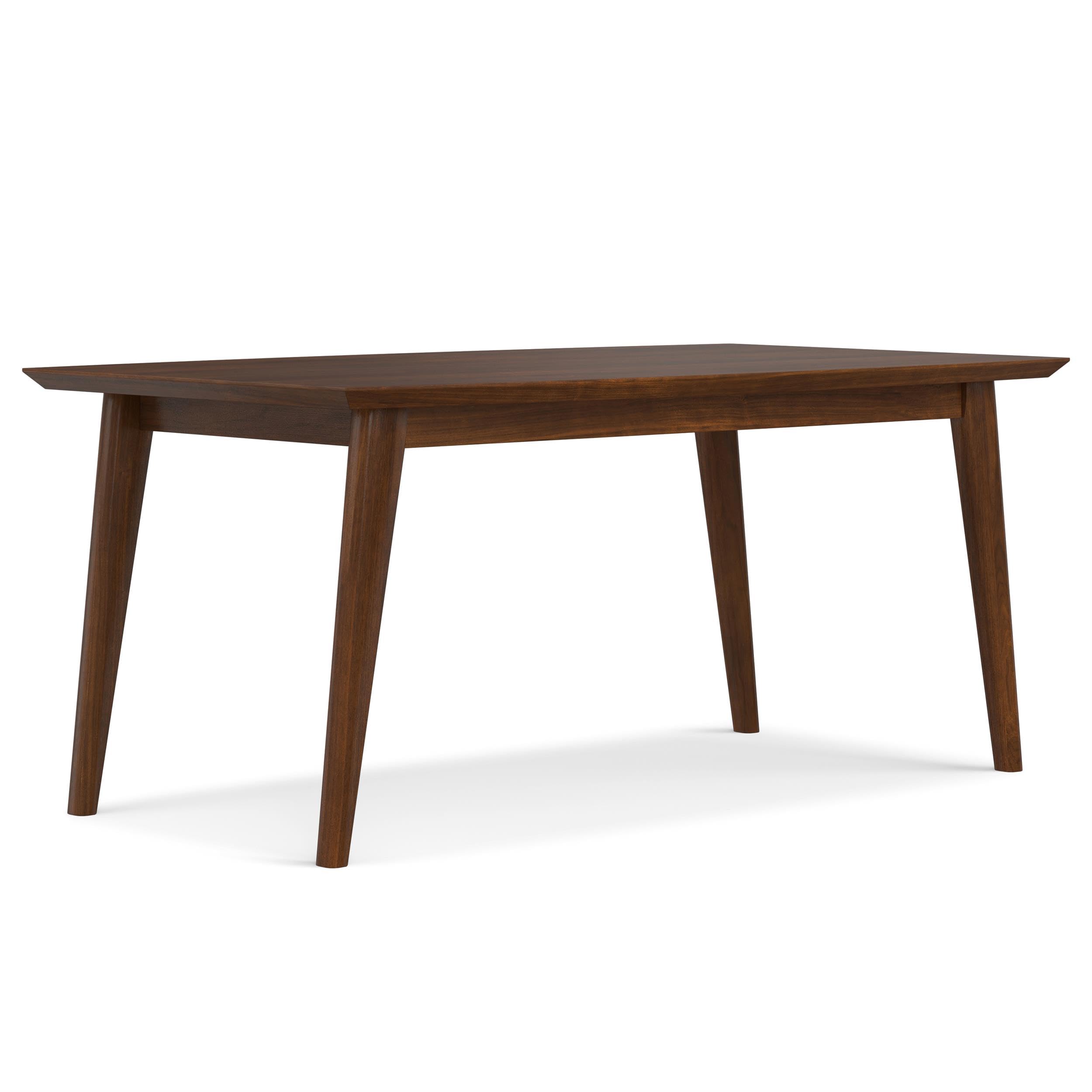 Photo 1 of ***MISSING PARTS***
***TRUCK/TRAILER PICKUP ONLY*** ***STOCK PHOTO FOR REFERENCE ONLY*** SIMPLIHOME Draper Dining Table - 66 inch Wide Solid Walnut Veneer Rectangular Table, Mid-Century Modern Style for Dining Room or Kitchen with Tapered Legs and Spaciou