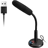 Futurtecer USB Computer Microphone with RGB Breathing Light — 1.5m Cable, Plug & Play Desktop Mic for Streaming, Gaming, Video Calls & Podcasting