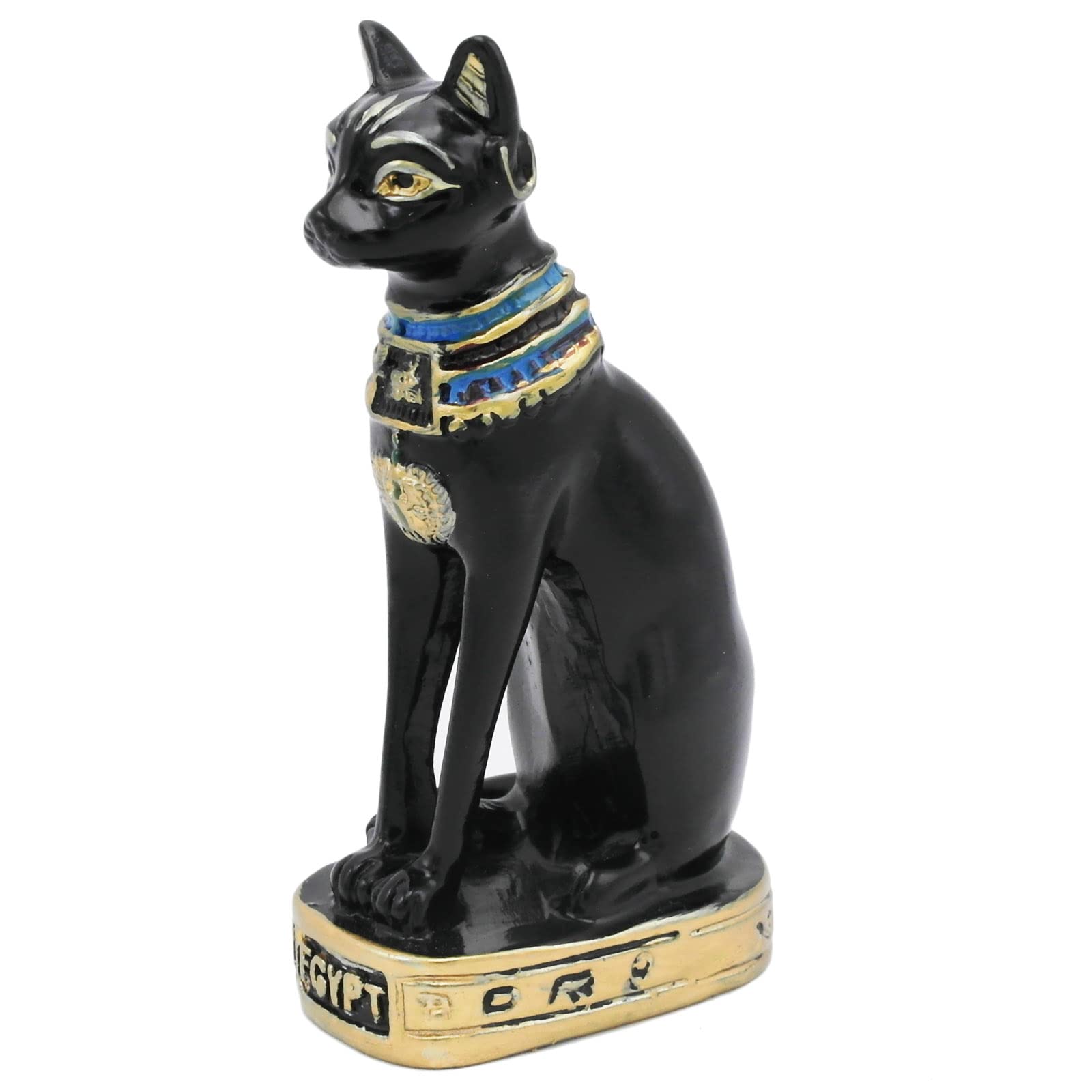 Kocris Casa Bastet Aquarium Ancient Egypt Fish Tank Decorations Cat Goddess Sculpture Figurine Statue Reptile Turtle Lizard Spider Tanks Terrarium Egyptian Temple Décor Ornament Pet Black Large — image 1