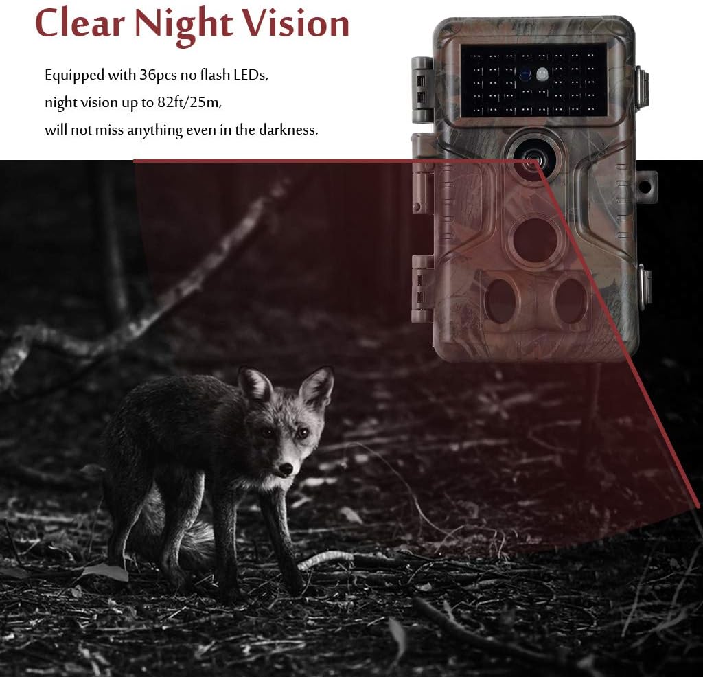 Folgtek 4pcs Wildlife Cameras Trail Cam with Audio 20MP Photo 1080P H.264 Video, 100ft Night Vision IP66 Waterproof 120° Wide Angle: Home Improvement