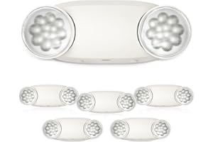 FREELICHT 6 Pack Emergency Light, Emergency Lights for Business, LED Emergency Lights with Battery Backup, 2 Bug Eye Heads Adjustable Commercial Emergency Lighting Fixtures, UL 924 Certified