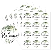 AHANDMAKER Wedding Welcome Stickers, 2" Self-Adhesive Wedding Party Circle Stickers, 60Pcs Welcome Wedding Favor Stickers Plant Stickers for Wedding, Bridal Shower, Party Gift Favors, Envelope Seals