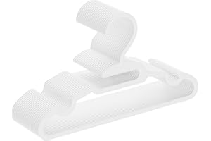 VIIBASE 20 Pack White U-shape Baby hangers,Protect Collar Non-distorting design,Anti-slip and ultra-thin children's hangers for Toddler, Child, Newborn Clothes Hanger ideal choice