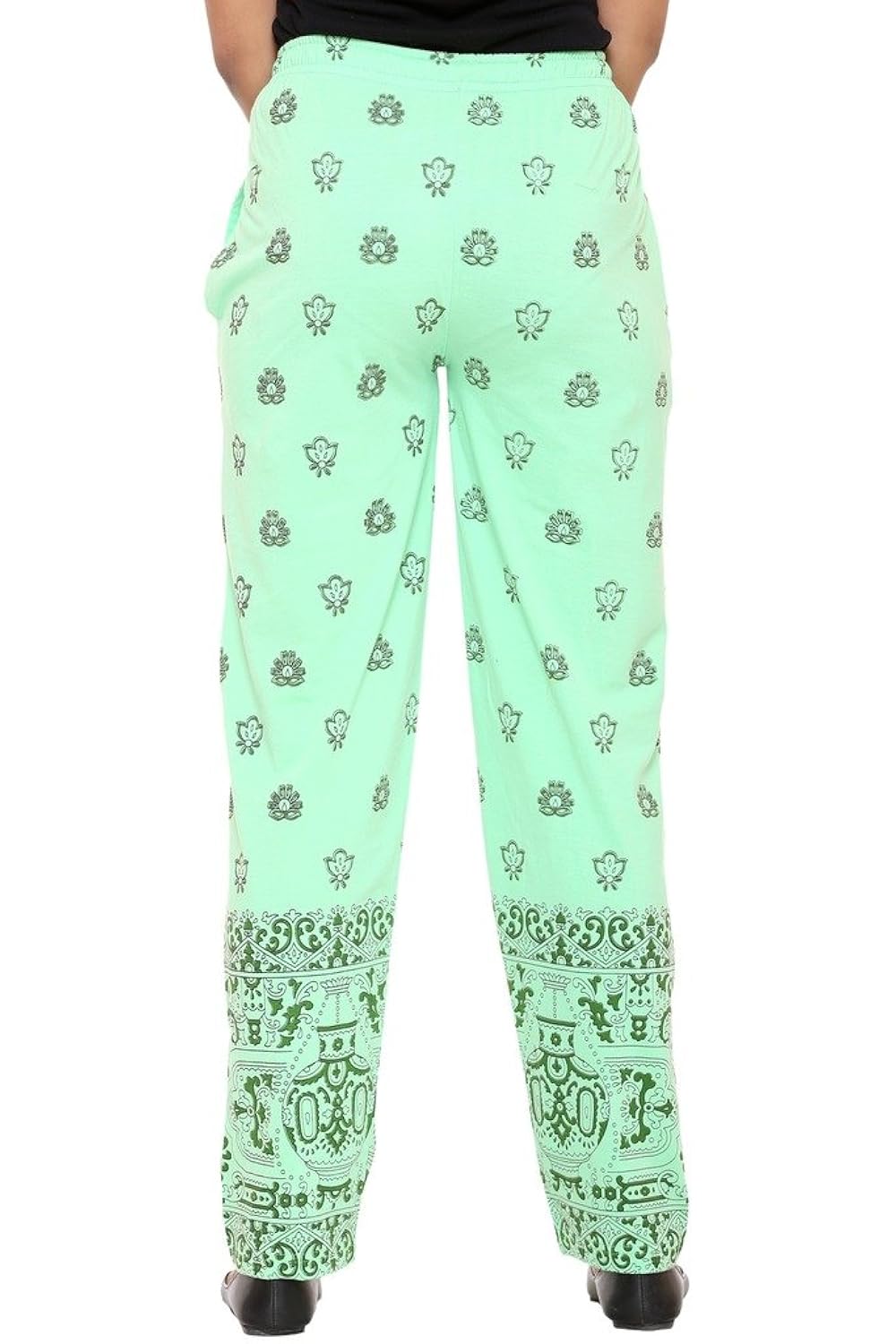women's cotton blended printed lounge wear - track pants