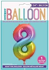 Unique 8-Shaped Rainbow Foil Balloon 86cm Party Decor view 2