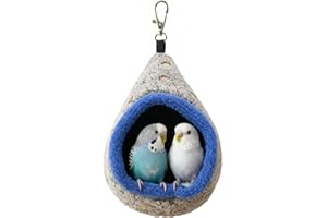 MuYaoPet Bird Parrot Nest Hammock for Parakeet Conure Lovebird Small Animal Hamster Sugar Glider Hanging Bed Hideout House (S(Length:6.2inch), Gray)