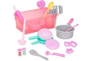 Battat – Play Circle – Cooking & Baking Playset – Hand Mixer, Rolling Pin, Ladle, Spatulas & More – Storage Bin – Kitchen & C