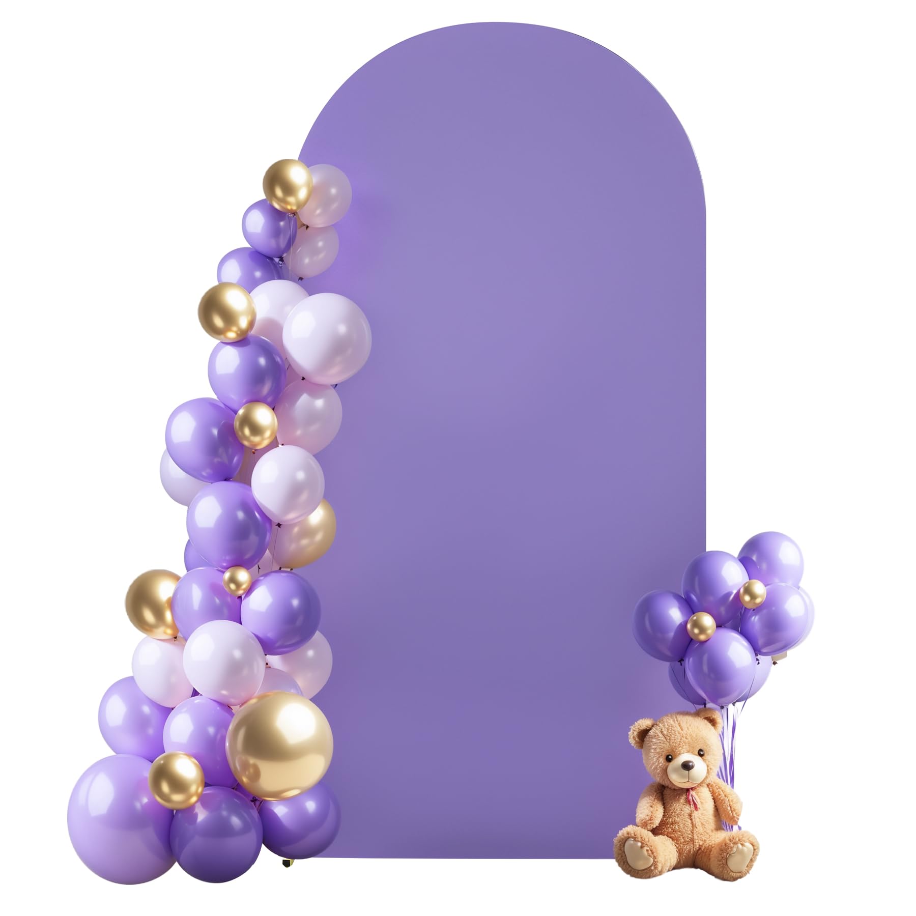 Photo 1 of Lavender Arch Cover 6.6FT Spandex Fitted Wedding Arch Stand Covers Round Top Chiara Arch Covers Stretchy Backdrop Cover for Birthday Party Ceremony Banquet Decoration