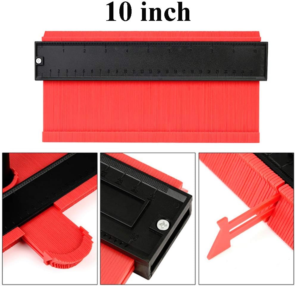 IYOYI Contour Gauge Profile Tool Kits :10 Inch Contour Gauge 5 Inch Contour Gauge Duplicator + Tape Measure + Pencil + Pencil sharpener for Corners and Contoured Wood Working Tools - - 