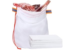 NFAMRZCAR Elk Game Bags Game Bags Hunting 5-Pack Breathable& Reusable Quarter Bag,Hunting Meat Bag 39" x 4,20" x 1 with Reflective Strip for Elk, Moose,Deer, Duck