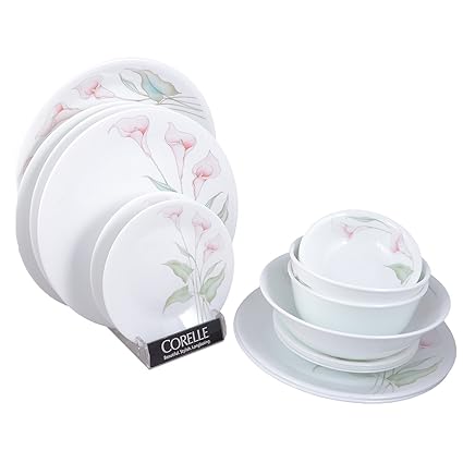 Corelle Asia LillyVille Dinner Set, 21-Pieces, Multicolor
