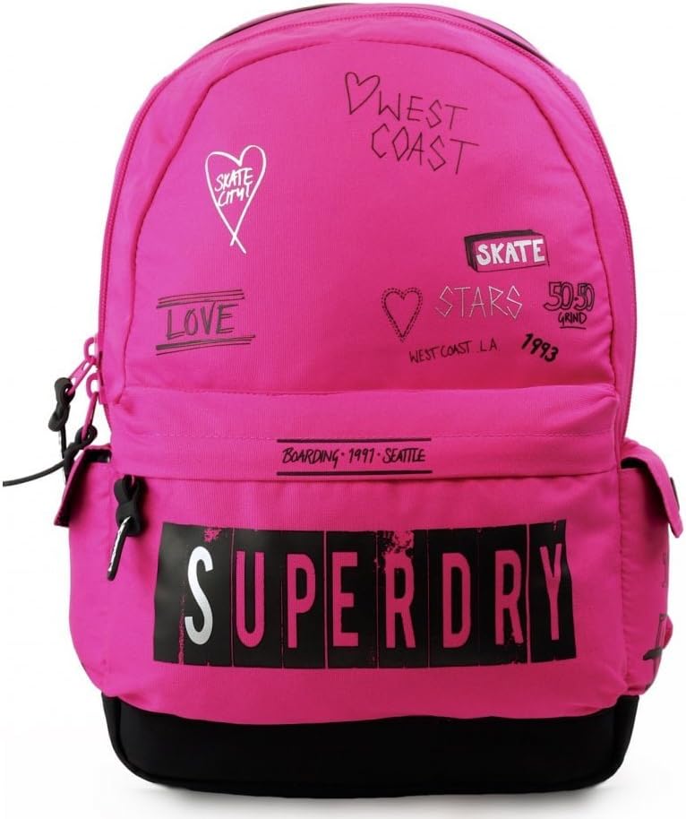 SUPERDRY Print Edition Montana Backpack Scribble Pink Schoolbag G91008NQF1SQ1 SUPERDRY Outdoor