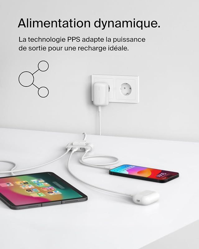 BoostCharge Chargeur Secteur Double Port 42 W avec USB-C Et USB-A