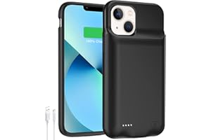 JBUBN Battery Case for iPhone 12 Mini/ 13 Mini,Upgraded 6500mAh Rechargeable Portable Protective Extended Charger Case Compatible with iPhone 12 Mini/13 Mini (5.4 inch) Charging Case Support Carplay (Black)