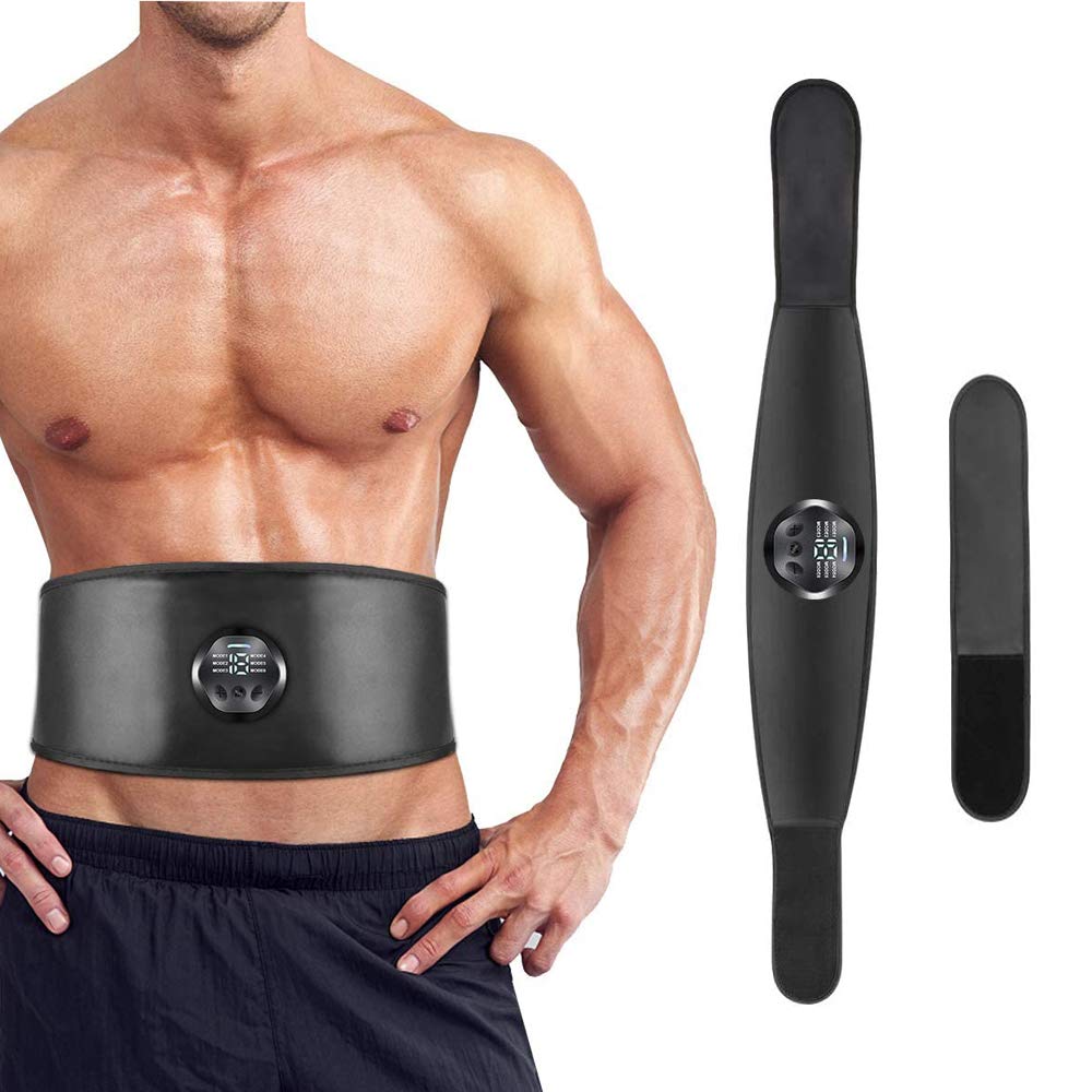 sielife EMS Muscle Stimulator, ABS Trainer Belt Abdominal Exerciser Stimulator Toner Stomach Toning Belt Trainer Fitness Training Gym Workout for Men Women (NO NEED REPLACEMENT PADS OR GEL)