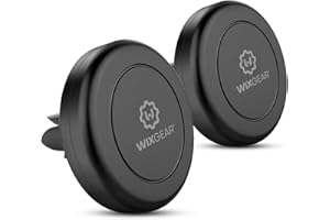 Magnetic Phone Holder for Car, WixGear [2 Pack] Universal Air Vent Magnetic Phone Mount for Car, Car Phone Holder Mount for Cell Phones and Mini Tablets with 4 Metal Plates