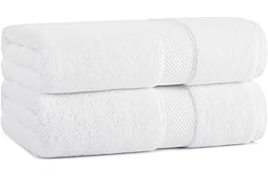 Aston & Arden Egyptian Bath Towels - Pack of 2 - Oversized Ultra Soft Thick & Absorbent, 100% Ringspun Egyptian Cotton Bathroom Towel for Spa, Hotel, 600 GSM, 30 x 54 in, White