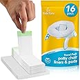 TidyTots Disposable Potty Chair Liners and Pads for Potty Training Toddlers | Compatible with OXO 2-in-1 Go Potty | Combo Travel Pack of 16 Potty Liners and 16 Absorbent Pads | Keeps Potty Seat Clean