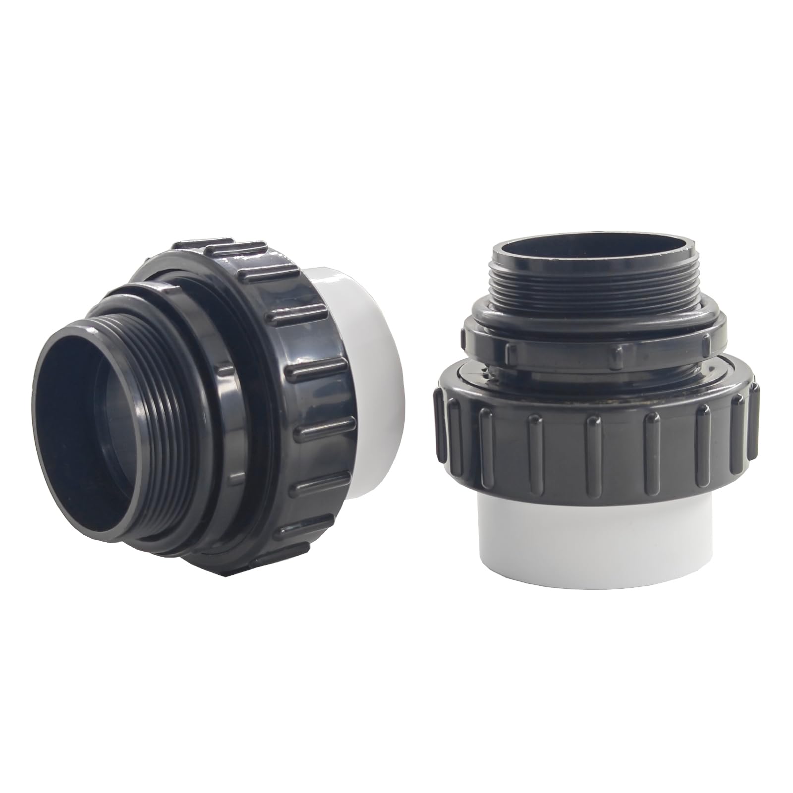 Photo 1 of 21063-200-000 2" MIP x 2" PVC Hand-Tightened Pool Pump High Temperature Unions Fitting Coupling Replacement for All Whisperflo Intelliflo Swimming Pool Spa Pumps 2 Pack Schedule 40 Male Adapters