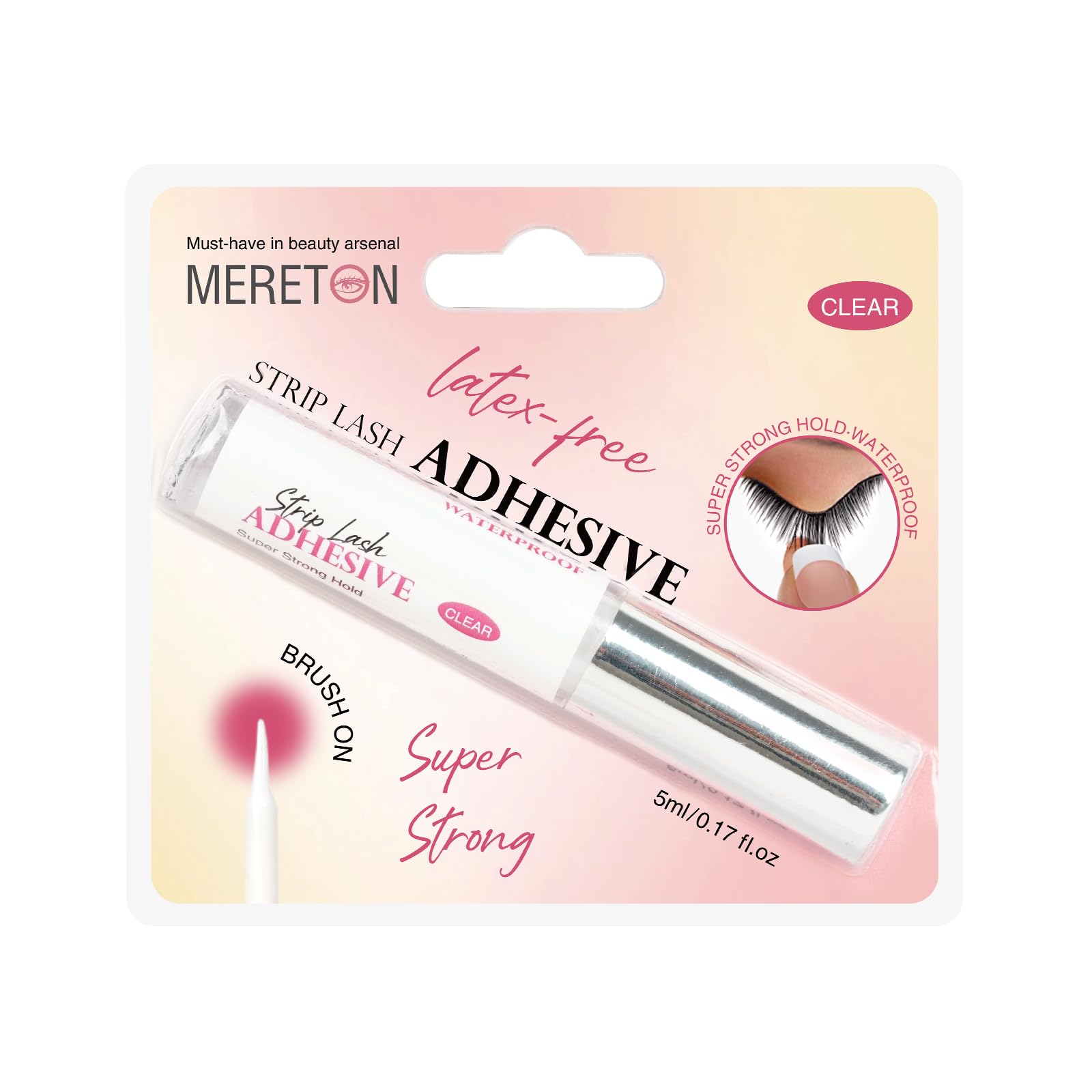Photo 1 of Eyelash Glue for False Eyelashes - Super Strong Hold Clear Waterproof Long-Lasting Strip Lash Glue Fast Drying Eyelash Adhesive 5ml/0.17oz White