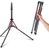 NEEWER Light Stand Carbon Fiber with 180&deg; Reversible Legs, 1/4" to 3/8" Screw Adapter and Bag, 86.5"/220cm Portable Travel Tripod Stand for Outdoor Photography Speedlite Strobe Softbox, ST210R