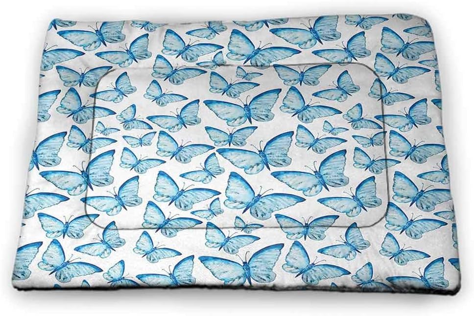 Nomorer Small Cat Bed Butterfly for Food and Water Cute Moths Joy Spiritual Connection Mythical Tribal and Bohemian Themed Print 21