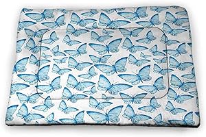 Nomorer Small Cat Bed Butterfly for Food and Water Cute Moths Joy Spiritual Connection Mythical Tribal and Bohemian Themed Print 21