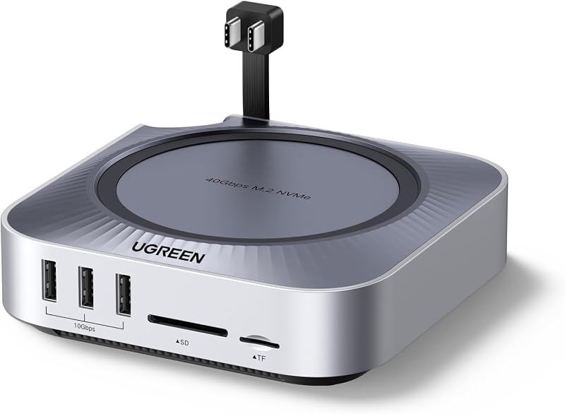 USB4.0 40Gbps Docking Station et Support pour Mac Mini M4 et M4 Pro