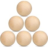 6 Pack 3 Inch Unfinished Wooden Balls, Wooden Round Ball, Natural Round Hardwood Balls, Wood Spheres for Crafts and DIY Projects and Decorations,by GNIEMCKIN.