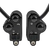Motorcycle Handlebar Switch 1" 25mm Turn Signal Switch Headlight Starter Horn Power Controls Custom Switches For Harley Honda Suzuki Yamaha Kawasaki Victory Cafe Racer Chopper Bobber Universal (Black)
