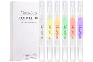 MelodySusie 6Pcs Cuticle Oil Pen Set,Nail Moisturizing Cuticle Oil Enriched with Vitamin E,Softens and Repairs Cuticles,Nail Strengthener,Protects Damaged Skin,Thin Nails,for Home and Salon Use