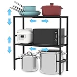 2-Tier Expandable Metal Storage Shelves, 150LBS