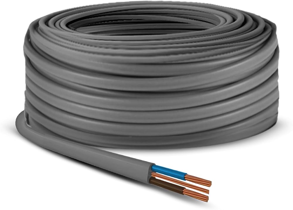 Primes DIY 10mm Twin and Earth Cable BASEC Approved 2m Mains Socket Ring Wire