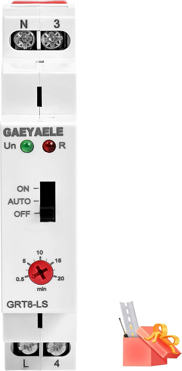GAEYAELE Din rail Staircase Switch Lighting Timer Switch timer relay 220VAC 16A used for Corridor Lighting Control(GRT8-LS,AC220V) - Image 3