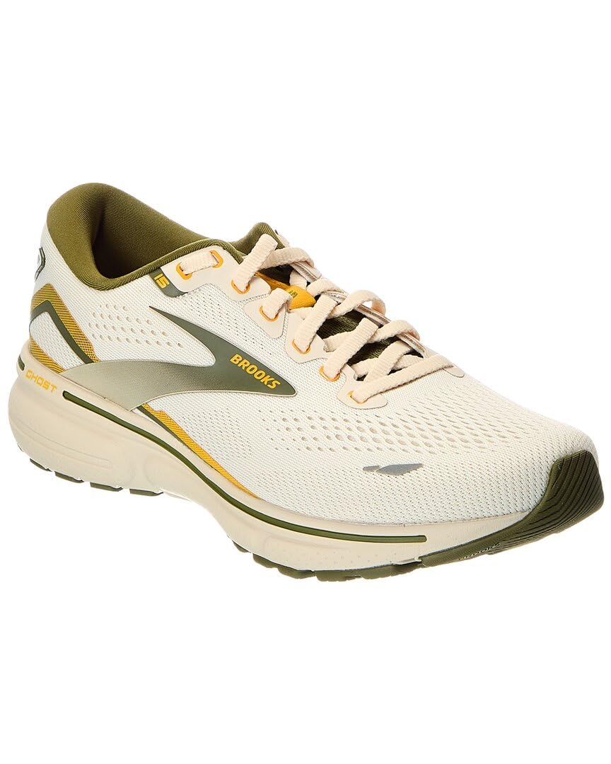 Brooks Men's Ghost 15 Neutral Running Shoe - Gray/Green/Daylilly - 9 Medium Image