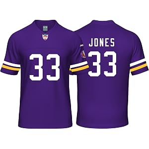 Custom Mens/Women/Youth Football Stitched T-Shirt for Sports Fan Purple/White No Brand/Logos