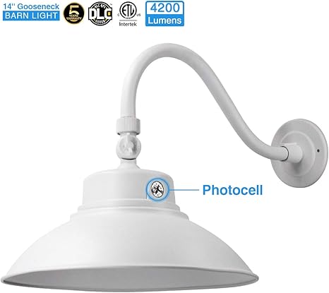 Amazon Com 14in White Led Gooseneck Barn Light 42w 4200lm