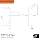 JCP uPVC Door Handle Pair 211mm Centres 92mm PZ 240x30 Backplate Black view 3