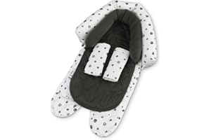 TRAVEL BUG GoldBug Baby & Toddler 2-in-1 Car Seat Head Support + Strap Covers - Dots