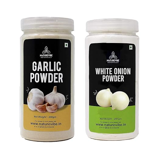 Naturevibe Botanicals Organic OnionGarlic Powder Combo, 2 X 200 g