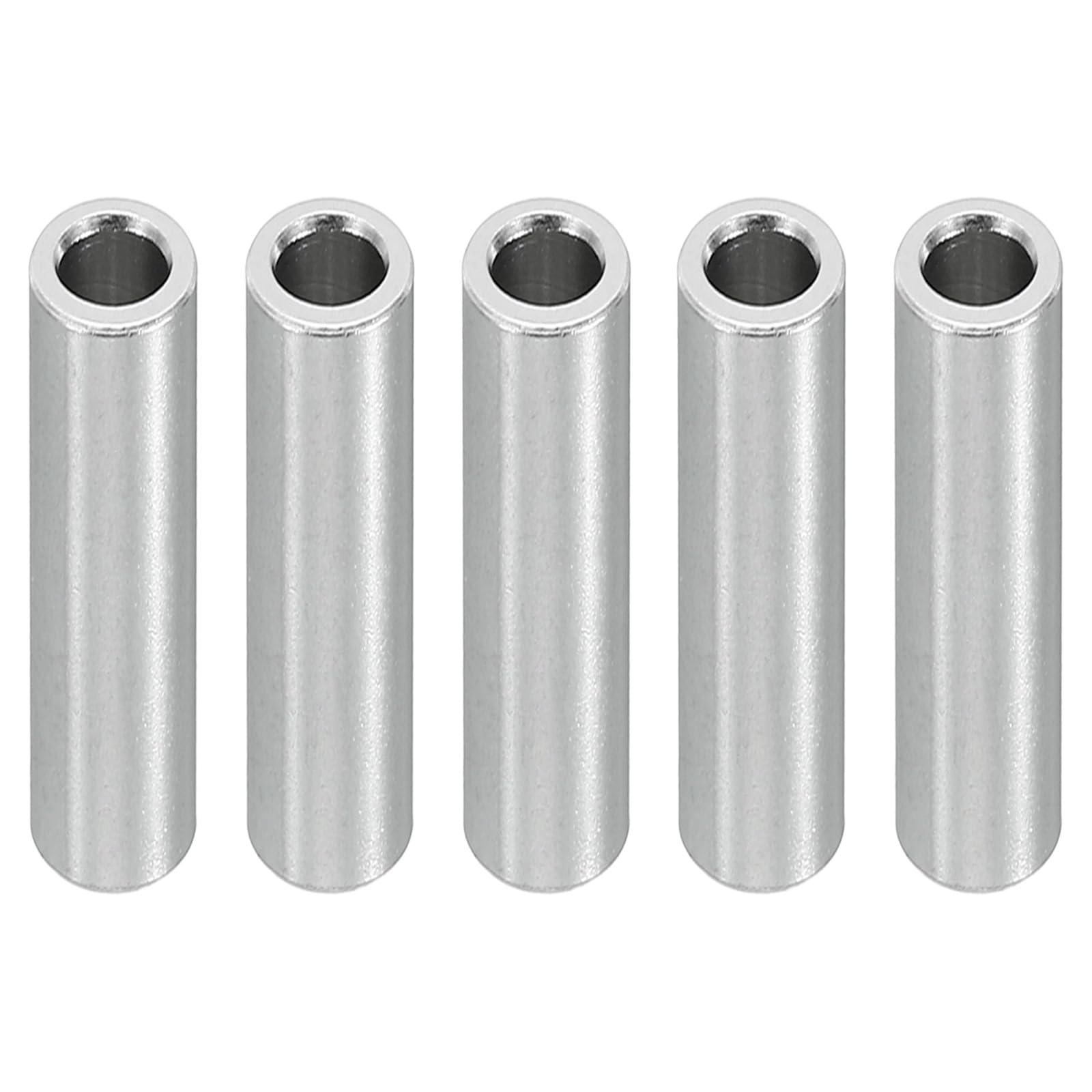 PATIKIL M5 Aluminum Spacers, 5 Pcs Metal Spacer Aluminum 5.2mm ID x 8mm OD x 30mm L Aluminum Spacer Screw Standoff Round for 1/5inch or M5 Screw Bolts